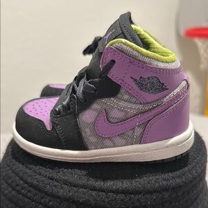 Jordan Kids' Purple and Black Sneakers